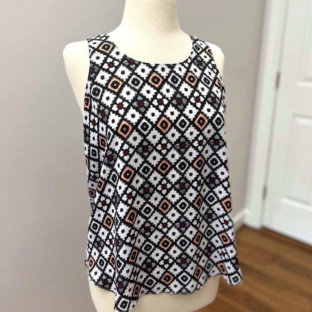 Loft Geometric Print Tank Shell Sz MP